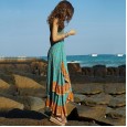 New lotus leaf wave mid-waist swing loose skirt beach vacation casual skirt