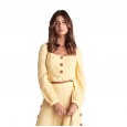 Solid color fashion casual loose women's two-piece solid color wide leg pants