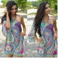 Hot sale diagonal shoulder waist skirt national wind milk silk ice silk dress