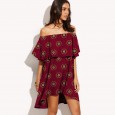 Summer fashion loose word collar fruit print dress women's clothing