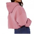 Autumn and winter new tops simple short paragraph hooded hooded sweater female embroidery bottoming clothes sportswear tide