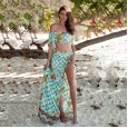 Hot-selling beach vacation was thin jacket skirt skirt bohemian casual female two-piece suit