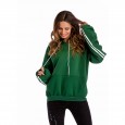 Spring and autumn new bat sleeve pocket plus velvet thick hooded hooded sweater women's jacket