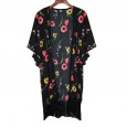 Floral chiffon shirt women's spring and summer mid-length beach chiffon jacket blouse tassel shawl