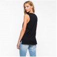 Leaf print camisole women's round neck sexy fashion top