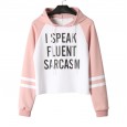 Spring new hot sale women's short hooded long-sleeved letter printed t-shirt sweater