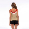 Summer new color matching V-neck wear camisole wild short short sleeveless knitted vest women