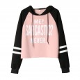 Spring women's hooded sweater autumn and winter loose fashion short paragraph hooded letter printed jacket
