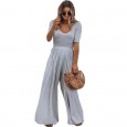 Women's casual fashion wide leg jumpsuit tide