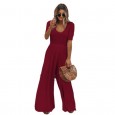 Women's casual fashion wide leg jumpsuit tide