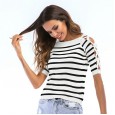 Spring Fashion Knitwear Round Neck Pullover Striped Sweater Women Women