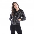 Spring jacket new casual women's short locomotive leather jacket zipper leather jacket jacket pu leather jacket