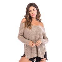 Spring and autumn women's long-sleeved sweater tops fashion inside and outside strapless sweater