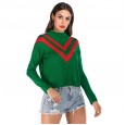 Women's autumn and winter coats, striped loose long-sleeved sweaters, women's knitted pullovers