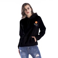 Autumn and winter hooded sweater women's pocket casual printing plus velvet plus size women's jacket
