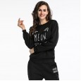 Autumn and winter new hooded sweater women's long-sleeved cat ears letter printed large size shirt