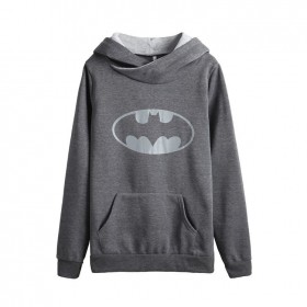 Jacket spring Batman printed long-sleeved cross-neck loose casual sweater women