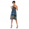 Autumn new women's beach vacation style dress sexy wrap chest skirt