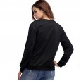 Spring new eyes arm personality printed t-shirt top round neck loose long sleeve sweater