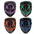 Halloween 4-Modes LED Light El Wire Mask Up Funny Mask The Purge Election Year Great Cosplay Mask -  Red 