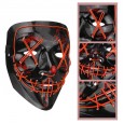 Halloween 4-Modes LED Light El Wire Mask Up Funny Mask The Purge Election Year Great Cosplay Mask -  Red 