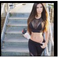 New women's sexy mesh splicing stretch vest sportswear