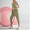 New nude sports casual pants female high elastic loose feet pants breathable running sports nine points pants female summer