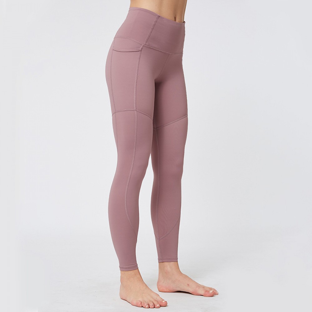 New yoga pants female nude high elastic running high waist sports tight running fitness pants female