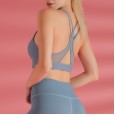 Sports bra breathable shockproof mesh splicing thin belt beautiful back fitness underwear gather yoga vest