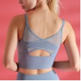 Mesh splicing sports bra beauty back fitness clothes shock-proof sports vest yoga clothes