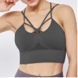 New seamless sports bra lace beautiful back jacquard hollow sports underwear sexy high elastic yoga suit