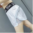 Anti-glare sports shorts women loose thin section yoga fitness running outside wearing quick-drying fake two boxing shorts women