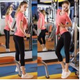 Ladies PRO Sports Fitness Yoga Training Skinny Elastic Quick-drying Short Sleeve Shirt Camo T-shirt Clothes 5003
