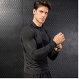 Men's fall / winter sports sweater fitness running training long-sleeved half-zip elastic quick-drying stand-up collar sweater 9004