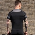 Men's printed fitness short-sleeved training running sportswear breathable high elastic quick-drying tight T-shirt top 9