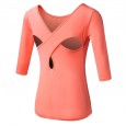 Ladies Yoga Wear Fitness Running Sports Dance Tight and Quick-drying Tops Cross Beautiful Back Middle Long Sleeve 92501