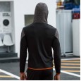 Men's autumn and winter loose sports jacket running leisure fitness clothes hooded training suit zipper long sleeve 91605