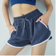 Summer new fake two-piece sports shorts female pockets anti-glare loose and quick-drying yoga fitness running leisure