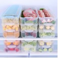 Plastic multi-layer strip food storage box seafood storage box kitchen refrigerator rectangular frozen storage box with lid