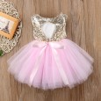 Summer new girls' children's day children's day sequin gauze bow princess dress show dress