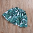 Children's skirt summer new products small children girls little flying sleeves letter printed tops banana leaf short skirt three-piece suit