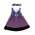 Summer new children's sleeveless purple bow dress