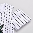 Children's clothing summer children's new suit female strapless wave point pineapple short sleeve straight lace skirt suit