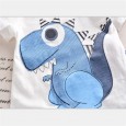 Boys summer new printed cartoon dinosaur short sleeve striped shorts boys suit