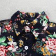 Children's clothing summer children's suit boy retro flower shirt white shorts two-piece set