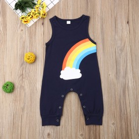 Summer new baby rainbow baby jumpsuit