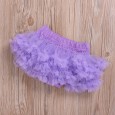 Summer baby girl short sleeve white top purple short skirt two-piece set