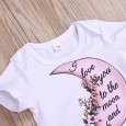 Summer baby girl short sleeve white top purple short skirt two-piece set