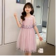 Girls' dresses, summer dresses, children's super fairy, elegant net skirts, big children's princess dresses