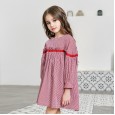 Children's clothing autumn clothing new girls dress long-sleeved striped middle-aged children's A-line skirt